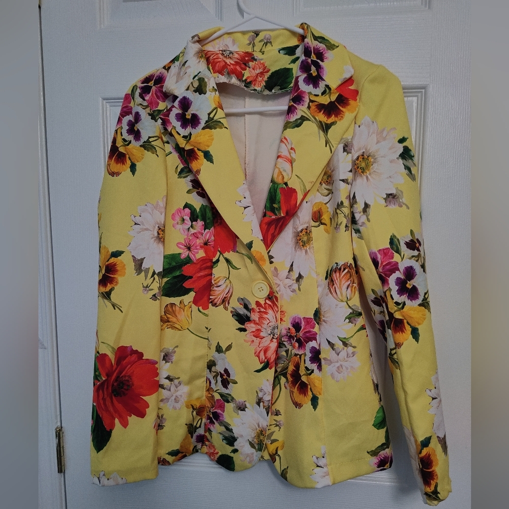 Yellow Floral Blazer